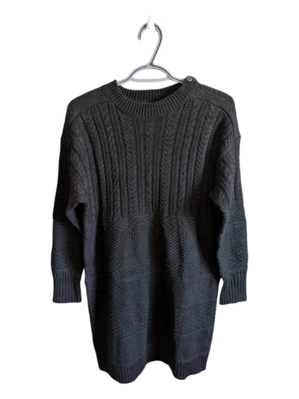 Polo Ralph Lauren Linen/Silk/Cotton Cable Knit Dress Tunic Black Size Medium